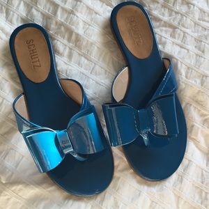 SCHUTZ Beautiful Blue Sandals with Bows Size 5